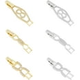 thumbnail image 1 of 6Pcs 3 Styles 2 Colors Fold Over Jewelry Clasp Bowknot Rhinestone Foldover Extension Clasp Platinum Gold Watch Band Clasps for Bracelet Necklace Making DIY Jewelry Extender for DIY, 1 of 7