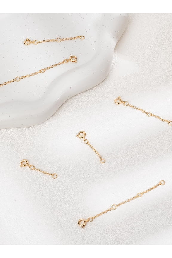 6Pcs 3 Styles Brass Cable Chain Extender End Chains with Spring Ring Clasps Golden Connectors Chain Extender for Jewelry Making DIY Crafts 3075x1.5mm 2pcs/Style