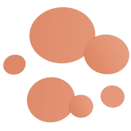 6Pcs 3 Styles Copper Round Plate 2/4/6 Inch Diameter x 0.02" Thickness Copper Metal Sheet