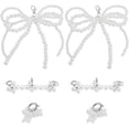 thumbnail image 1 of 6Pcs 3 Styles Pearl Bowknot Flower Shoe Charms for Sneakers Beaded Pearl Bow Flower Shoe Charms with Clasp for Women Shoe Elegant Pearl Shoe Buckles Shoe Clips for Wedding Shoes Decor Gift, 1 of 5