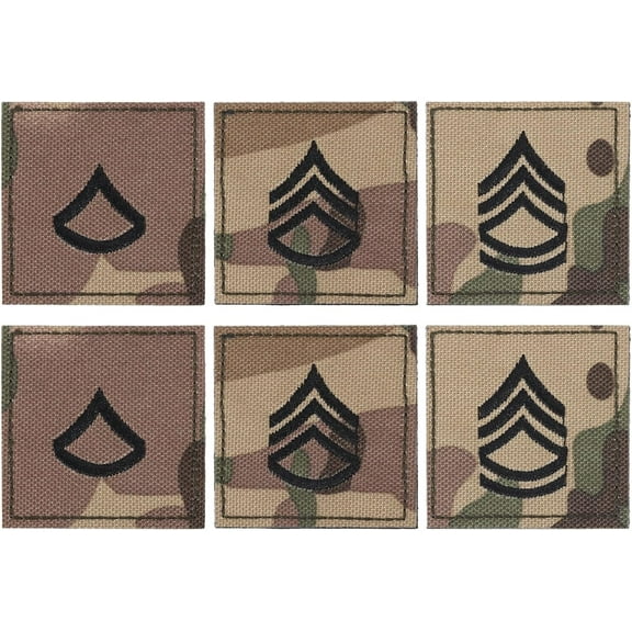 6Pcs 3 Styles Polyester Epaulette Camouflage Square Olive Drab 50.5x50.5x5mm 2pcs/style