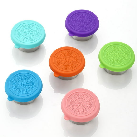 6Pcs 304 Stainless Steel Dipping Cups With Lids 60Ml Round Condiment Bowls For Sauce Jam Dressing Portable Mini Containers For Kitchen Dining Camping Picnic 2.36X2.36 Inches 0.43 Lb