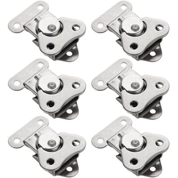 6Pcs 304 Stainless Steel Twist Latch with Keeper, Spring Loaded Butterfly Twist Latch, Spring Butterfly Draw Latch for Case Box