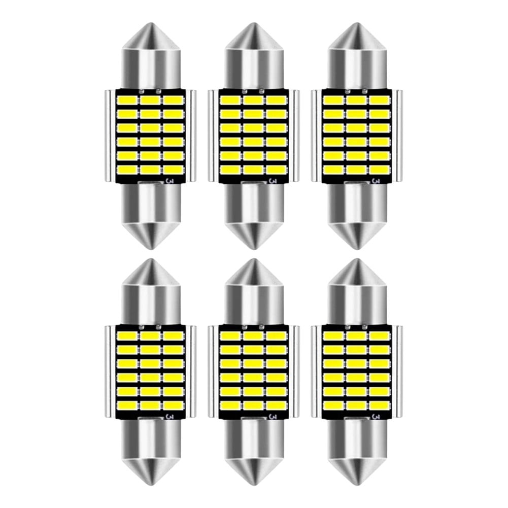 6Pcs 31MM DE3175 3014 LED Map/Dome Interior Light Bulbs 6000K White ...