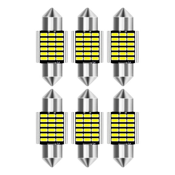 6Pcs 31MM DE3175 3014 LED White Dome Light Bulbs for Reading Lights