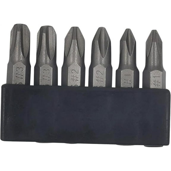 6Pcs 35mm JIS Screwdriver Bit Set with Magnetic Tip, 1/4 Hex Shank, S2 Alloy Steel & 6-Slot Storage Strip – Perfect for Japanese Motorcycles, Cars, Bicycles, and Equipment (JIS #1x2#2x2#3x2)