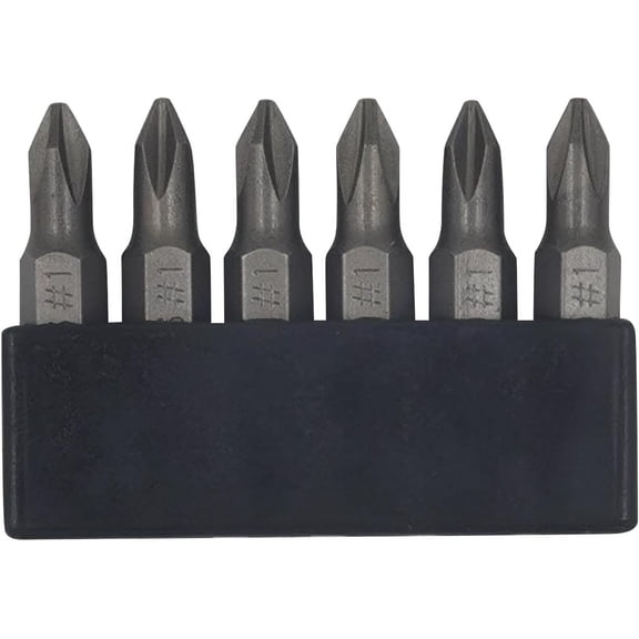 6Pcs 35mm JIS Screwdriver Bit Set with Magnetic Tip, 1/4 Hex Shank, S2 Alloy Steel & 6-Slot Storage Strip – Perfect for Japanese Motorcycles, Cars, Bicycles, and Equipment (JIS #1x6)
