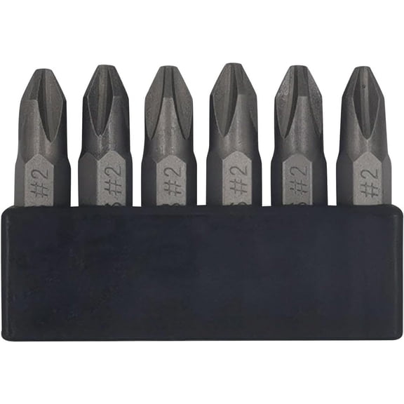 6Pcs 35mm JIS Screwdriver Bit Set with Magnetic Tip, 1/4 Hex Shank, S2 Alloy Steel & 6-Slot Storage Strip – Perfect for Japanese Motorcycles, Cars, Bicycles, and Equipment (JIS #2x6)