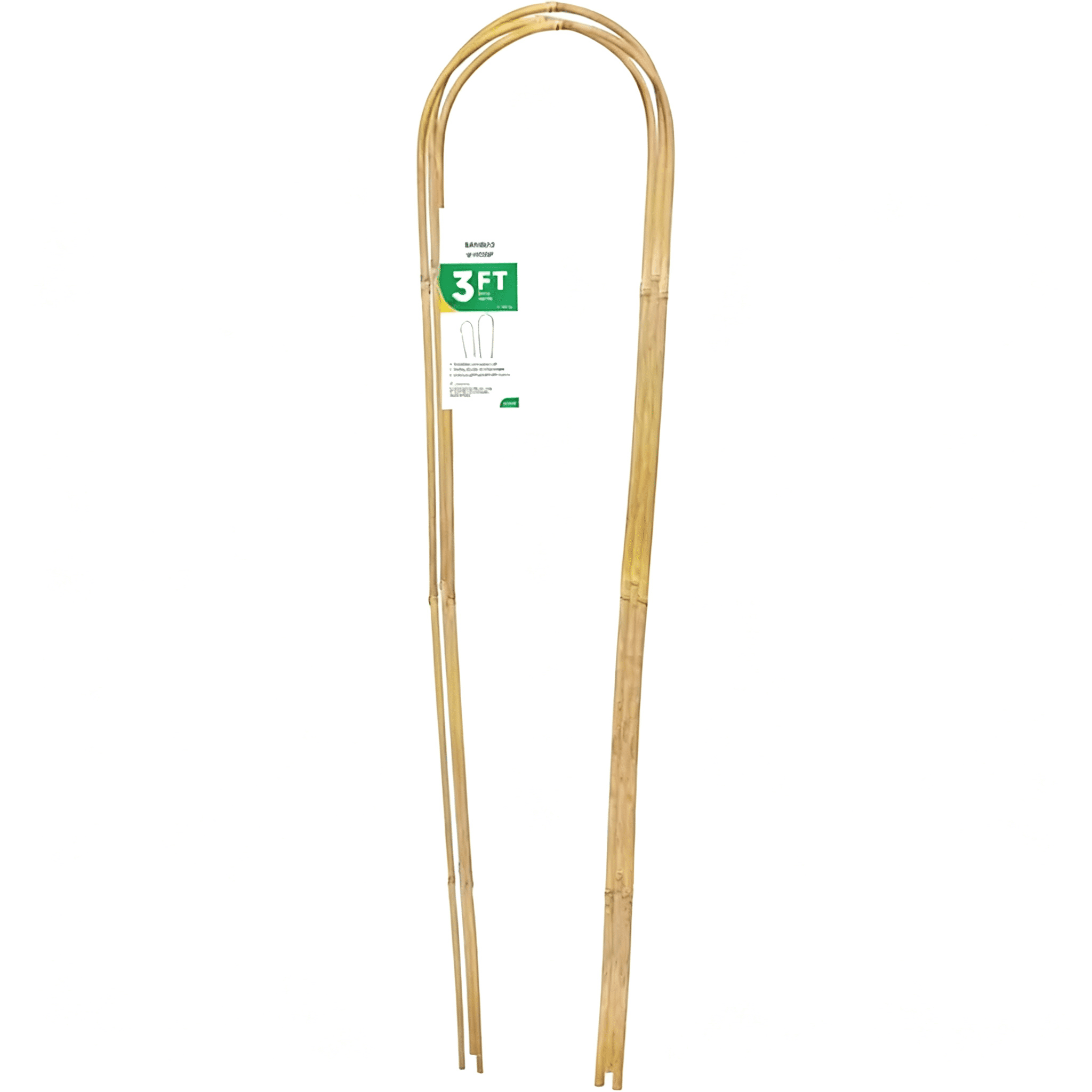 6Pcs 3FT Natural U-Hoops Bamboo Trellis U-Shaped Garden Trellis for Climbing Plants, Vines, Ivy, Flowers, and Potted Plants