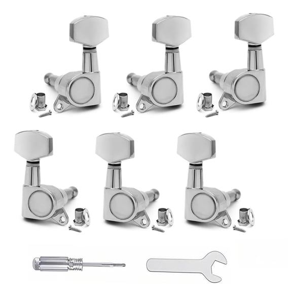 6Pcs (3L+3R) Guitar Machine Heads Knobs, Guitar String Tuning Pegs Tuners for Electric & Acoustic Guitar For Replacement and upgrade