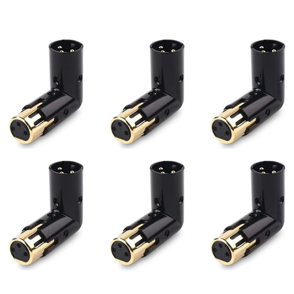 6Pcs 3Pin XLR Angle Adapter Adjustable Male to Female Right Angle XLR Adapter XLR 90 Degree Adapter,6 x 3Pin XLR Angle Adapter,