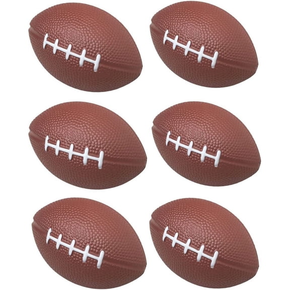 6Pcs 4" Foam Mini Football Stress Balls, Mini Sport Balls, Game Day Decoration Party Favor, Football Themed Party Supplies