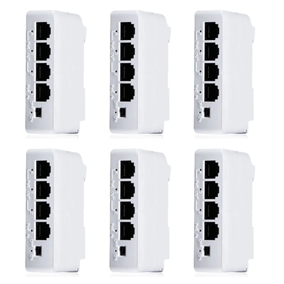 6Pcs 4 Ports 1 to 3 Port PoE Extender Passive Cascadable IEEE802.3Af 100Mbs for IP Transmission Repeater Switch NVR IP