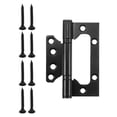 thumbnail image 1 of 6Pcs 4x3 Inch Door Hinges Non-Mortise No Noise Stainless Steel Bifold Door Hinges with Screws Plating, Black, 1 of 6