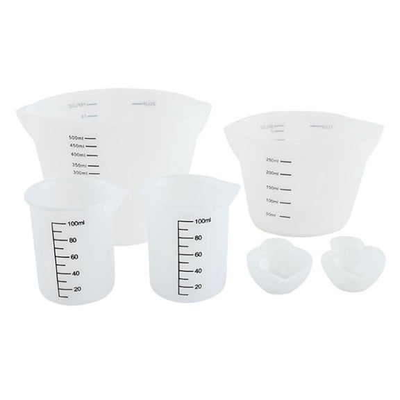 6Pcs 500ml 250ml 100ml Silicone Measuring Cup Mixing Cups Epoxy Cup Handmade for