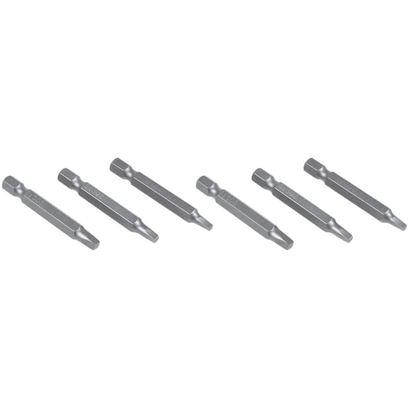 6Pcs 50mm 1/4 Inch Hex Square Bits Square Head Screwdriver Bits S2 Alloy Steel Magnetic Screwdriver Bits Set Hand Tools