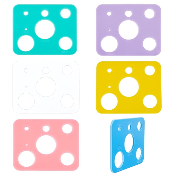 6Pcs 6 Colors Acrylic Craft Eyes Template for Making Rectangle Mixed Color 100x80x2.5mm Inner Diameter: 3~30mm 1pc/color