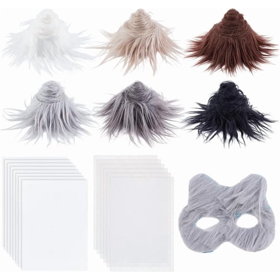 6Pcs 6 Colors Christmas 60% Fibre and 40% Polyester Wool Fabric for Craft Festive Garment Decoraions Rectangle Mixed Color 50mm 1.5m/pc 6pcs/set