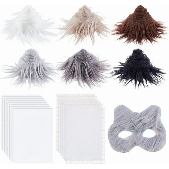 6Pcs 6 Colors Christmas 60% Fibre and 40% Polyester Wool Fabric for Craft Festive Garment Decoraions Rectangle Mixed Color 50mm 1.5m/pc 6pcs/set