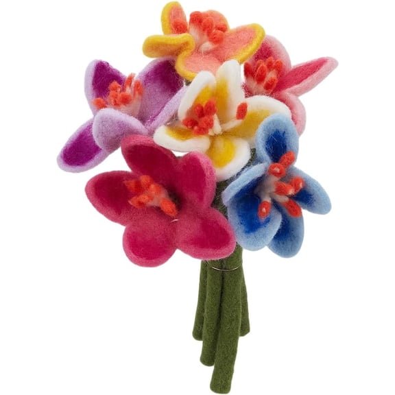 6Pcs 6 Colors Felt Flower Ornament Accessories Hair Accessories Mixed Color 169~175x75~94x75~94mm 1pc/color