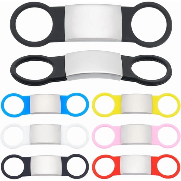 6Pcs 6 Colors Pet Tag ID Silent Dog Tags 304 Stainless Steel No Jingle Engraved Name Tags Personalized Tags for DIY