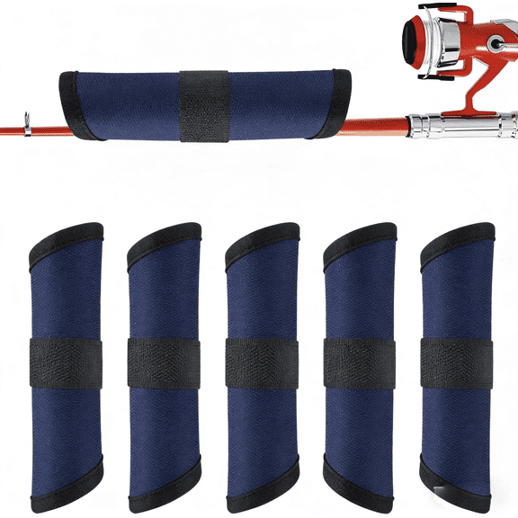 6Pcs 6" Fishing Lure Covers Shield,Lure Wraps with Durable Fishing Hook Covers,Lure Wrap Bait Storage Protector Easily See Bait Glove Keep Fishermen Safe(Royal Blue)