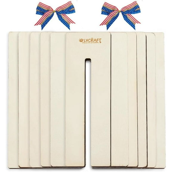 6Pcs 6 Sizes Wood Maker Templates Bowknot DIY Craft Tool Making Tools Natural Wooden Craft Makers for Ribbon Making Hair Bows Gift Bows DIY Crafts