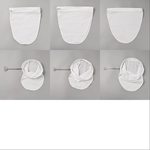 6Pcs 6 Style Milk Tea Infuser Tea Strainer Bags with Iron Findings White 255~415x215~360x15~20mm 1pc/style