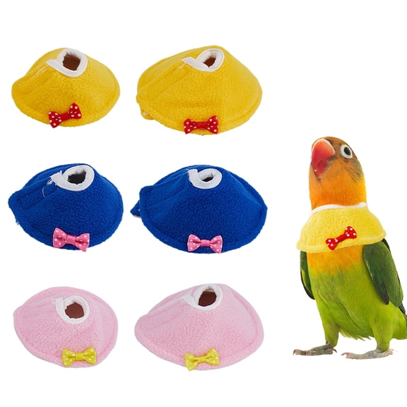 6Pcs 6 Styles Cloth Parrot Bird Collars Pet Bird Care Accessories Mixed Color 90~110x45~48mm Inner Diameter: 15mm 1pc/style DIY
