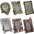 thumbnail image 1 of 6Pcs 6 Styles Mini Heart Picture Frames Tiny oto Frames Alloy Assorted Colorful Rectangle Vintage Retro Small Metal Pictures Stands, 1 of 9