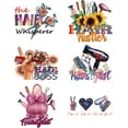 thumbnail image 1 of 6Pcs 6 Styles Plastic Heat Transfer Film Logo Stickers Set for DIY T-Shirt Bags Flower 230x164~229mm 1pc/style, 1 of 9