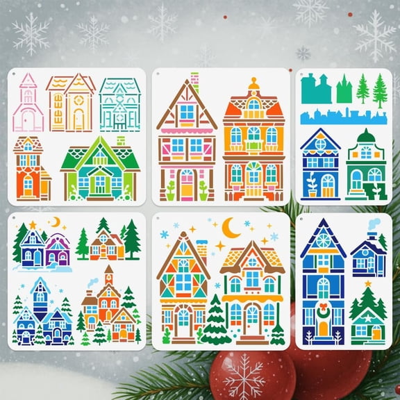 6Pcs 6 Styles Thanksgiving Day Theme PET Hollow Out Drawing Painting Stencils for DIY Scrapbook Photo Album House 210~300x297~300mm DIY