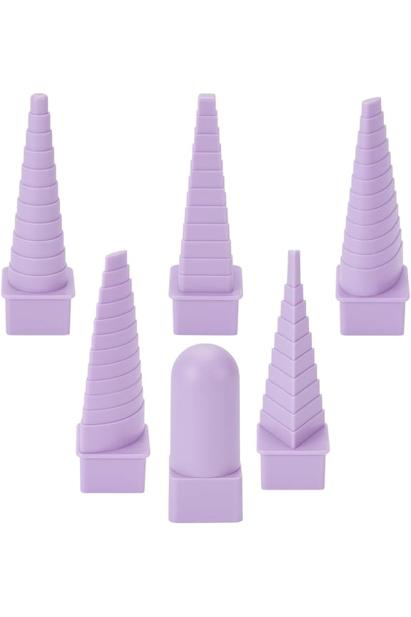 6Pcs 6 Styles Wire Wrapping Mandrel Plastic Jewelry Shape Mandrel Kit Medium Orchid Jewellery Making Bending Tools for Jewelry Wire Wrapping and Jump Ring Forming