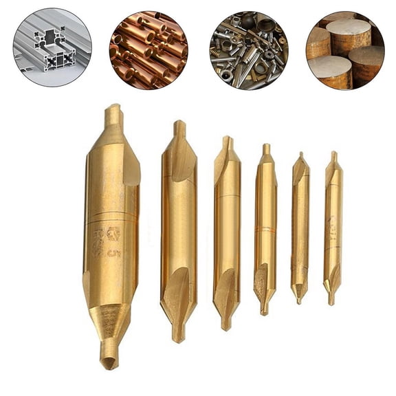 6Pcs 60Degree Hss Center Spotting Drill Bit Set -5Mm For Precision Drilling