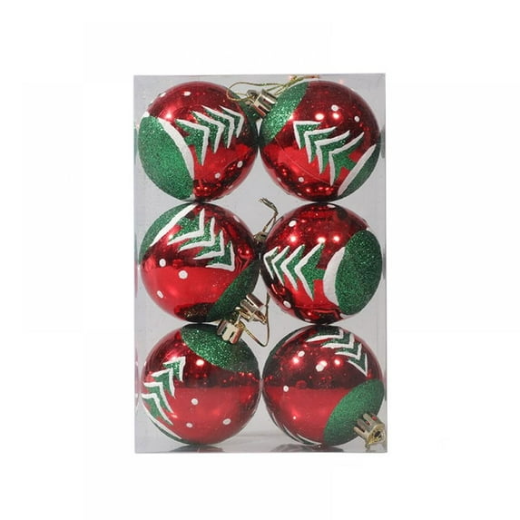 6Pcs 60mm Traditional Red Green and Gold Christmas Ball Ornaments, Shatterproof Xmas Balls for Christmas Tree Decoration