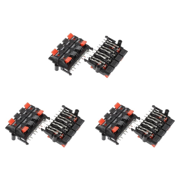 6Pcs 64X40X20mm 8 Positions Push In Jack Spring Load Speaker Terminals