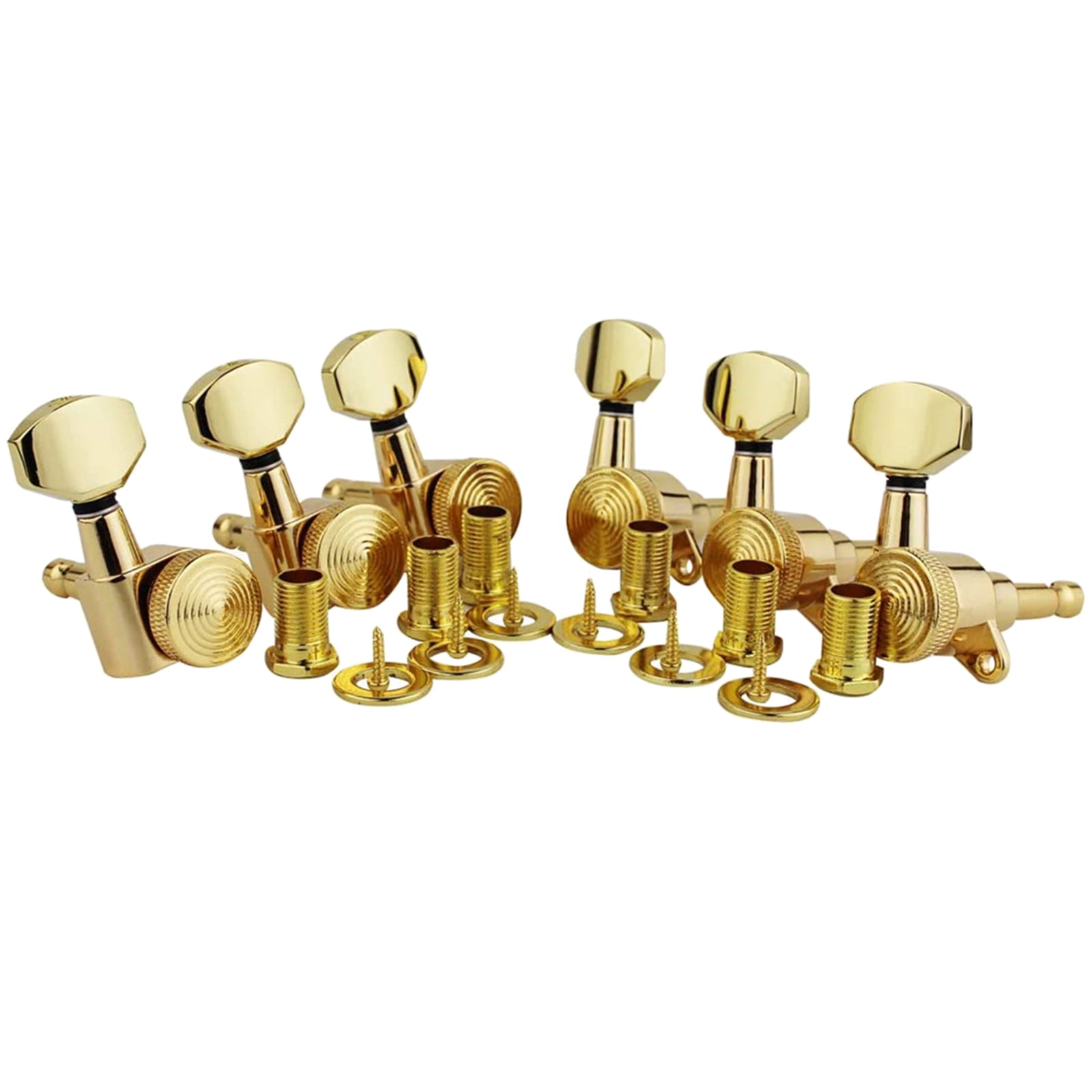 6Pcs 6R/6L/3R+3L Guitar Locking Tuners, 1:18 Lock String Tuning for Key Pegs Machine Heads for LP SG Style Electric Guit