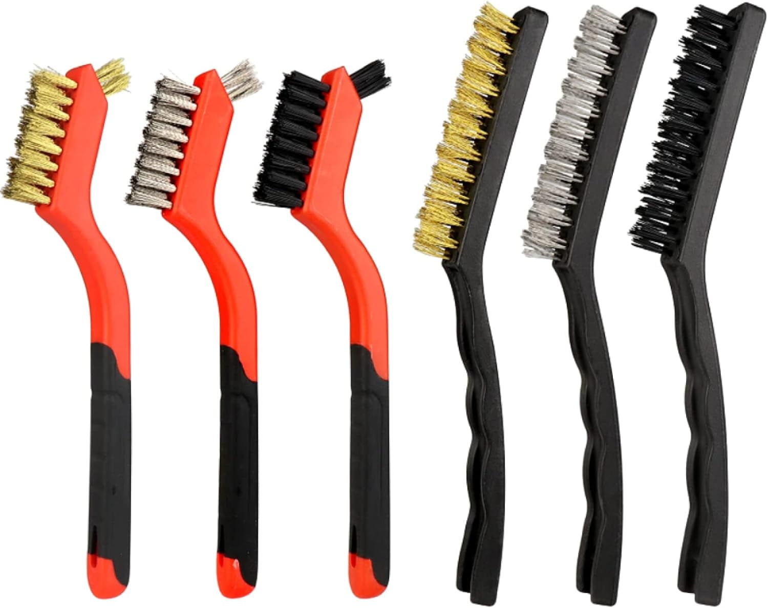 Swpeet 6Pcs Wire Brushes Cleaning Set, 6Pcs 6.4 Inch And 8.5 Inch Brass