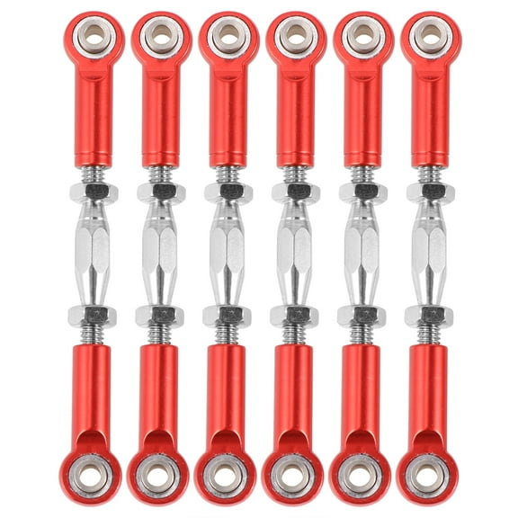 6Pcs 71mm Aluminum Turnbuckle Rod Linkage Steering Rods Compatible for RC 1/10 EPXHSP ZD Racing HPI Truck Buggy ruggy Upgrade Parts (Red)
