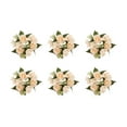 thumbnail image 1 of 6Pcs 8" Mediterranean Cottage Wall Hanging, Wedding Rose Candle Rings Wreath Small Artificial Floral Wreath With Roses and Lilies Flowers Candle Holders Garland for Centerpiece Party Decoration, C, 1 of 6