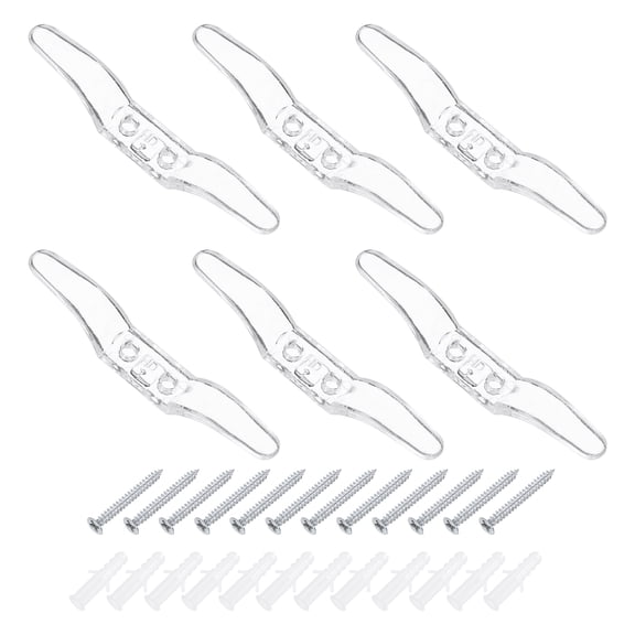 6Pcs 80x12mm Blind Cord Cleats, Blind String Safety Rope Plastic Holder, Clear
