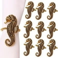 thumbnail image 1 of 6Pcs/9Pcs Gold Napkin Rings Seahorse Metal Napkin Ring Holders Coastal Theme Table Decor Accessories, 1 of 7