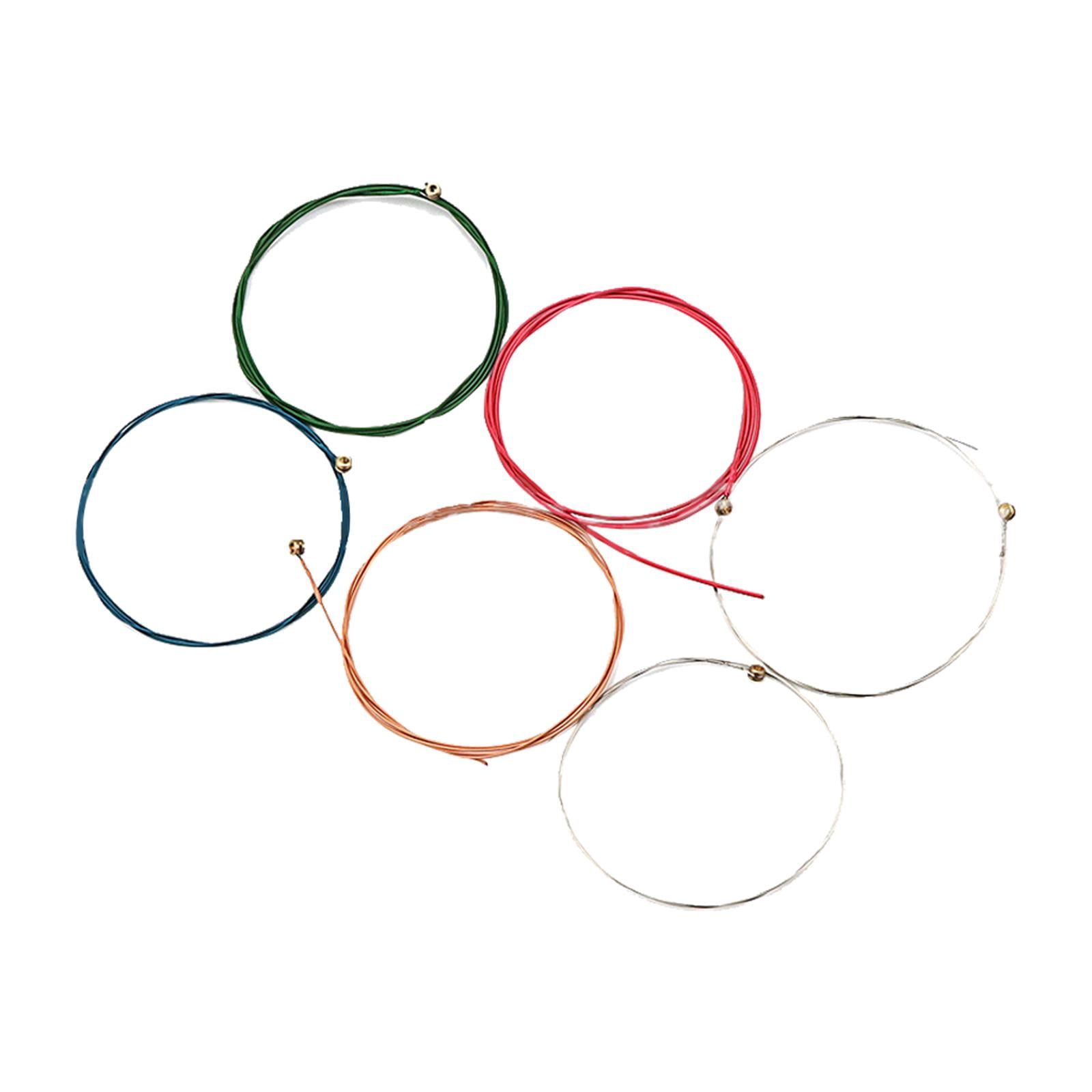 Milticolor Strings 6Pcs Acoustic Guitar Strings Multicolor for Beginner Learner Acoustic ...