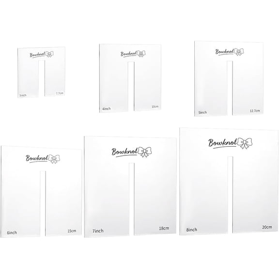 6Pcs Acrylic Bowknot Making Template Sets Square Clear 77x77x2mm for DIY