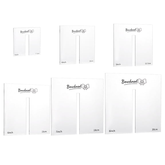 6Pcs Acrylic Bowknot Making Template Sets Square Clear 77x77x2mm