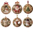thumbnail image 1 of 6Pcs Acrylic Christmas Ornaments DIY Pearl Art Kits for Adults, Hanging Diamond Art Christmas Ornaments Set with Pearls, Special-Shaped Gems & Velvet Ribbon, Christmas Decor Craft, 1 of 8