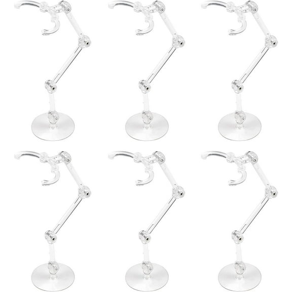 6Pcs Action Figure Display Holder Base - Clear Round Miniature Bases Compatible With HG RG SD SHF Figures or Effects - Model Support Stand