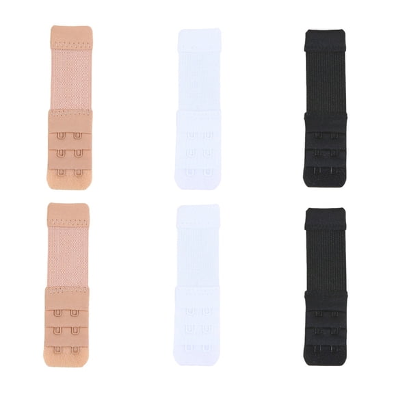 6Pcs Adjustable Bra Extender Clip Soft Elastic 3 Rows 2 Hooks Bra Extension Straps for More Support and Comfortable