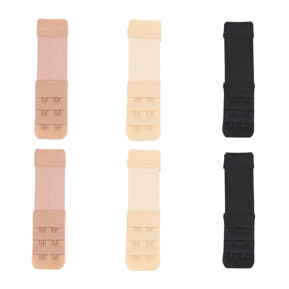 6Pcs Adjustable Bra Extender Clip Soft Elastic 3 Rows 2 Hooks Bra Extension Straps for More Support and Comfortable