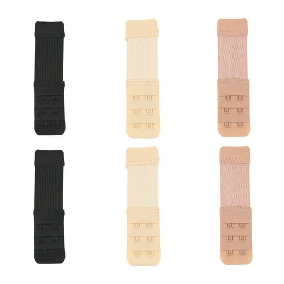 6Pcs Adjustable Bra Extender Clip Soft Elastic 3 Rows 2 Hooks Bra Extension Straps for More Support and Comfortable